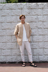 【2021 SPECIAL PRICE】A blends 綿麻スタンドカラーS/Sシャツ - A blends official | ブランド公式オンラインストア