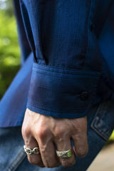 【2022 Spring NEW Arrivals】A blends タイプライターインディゴチェックシャツ - A blends official | ブランド公式オンラインストア