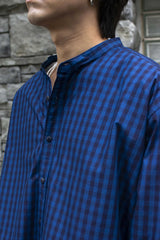 【2022 Spring NEW Arrivals】A blends タイプライターインディゴチェックシャツ - A blends official | ブランド公式オンラインストア