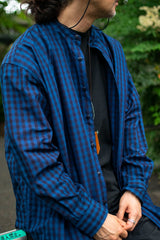 【2022 Spring NEW Arrivals】A blends タイプライターインディゴチェックシャツ - A blends official | ブランド公式オンラインストア