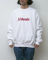 製品染めフロッキープリントスウェットクルーネック