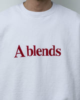 製品染めフロッキープリントスウェットクルーネック