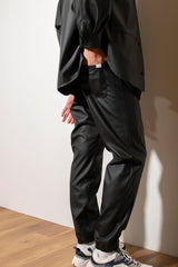 フェイクレザーラムスキンジョガーパンツ
