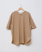 綿麻プルオーバー半袖シャツ