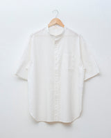 綿麻スタンドカラーS/Sシャツ