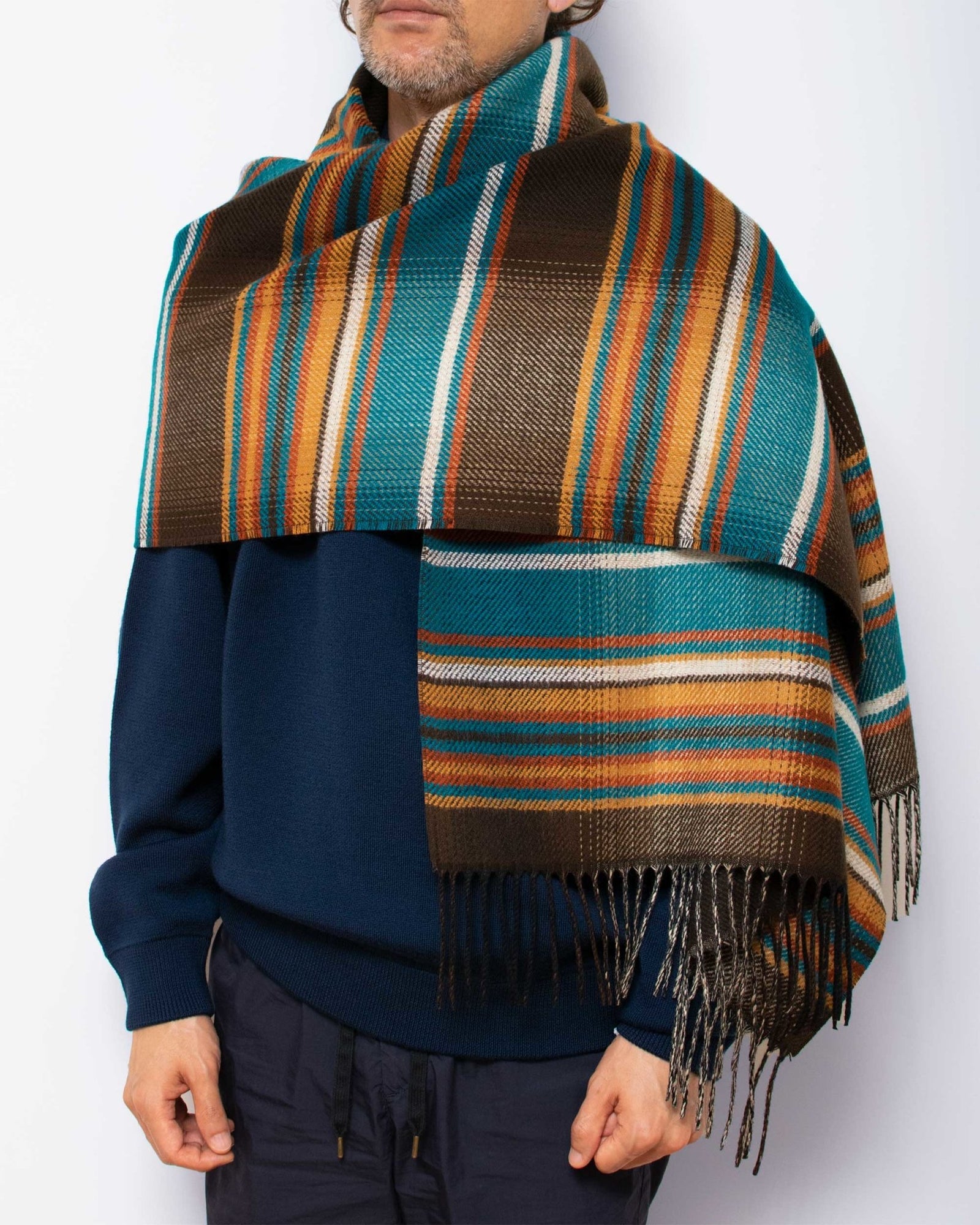 ORIGINAL blend オリジナルブレンド ストール LOCALLY ウォッシャブルカシミヤブロックチェックストール(マフラー・ストール