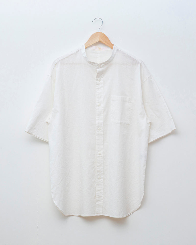 【50%OFF!!】A blends 綿麻スタンドカラーS/Sシャツ